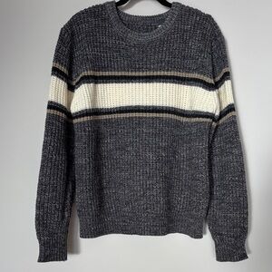 Men's Gray Striped Sweater